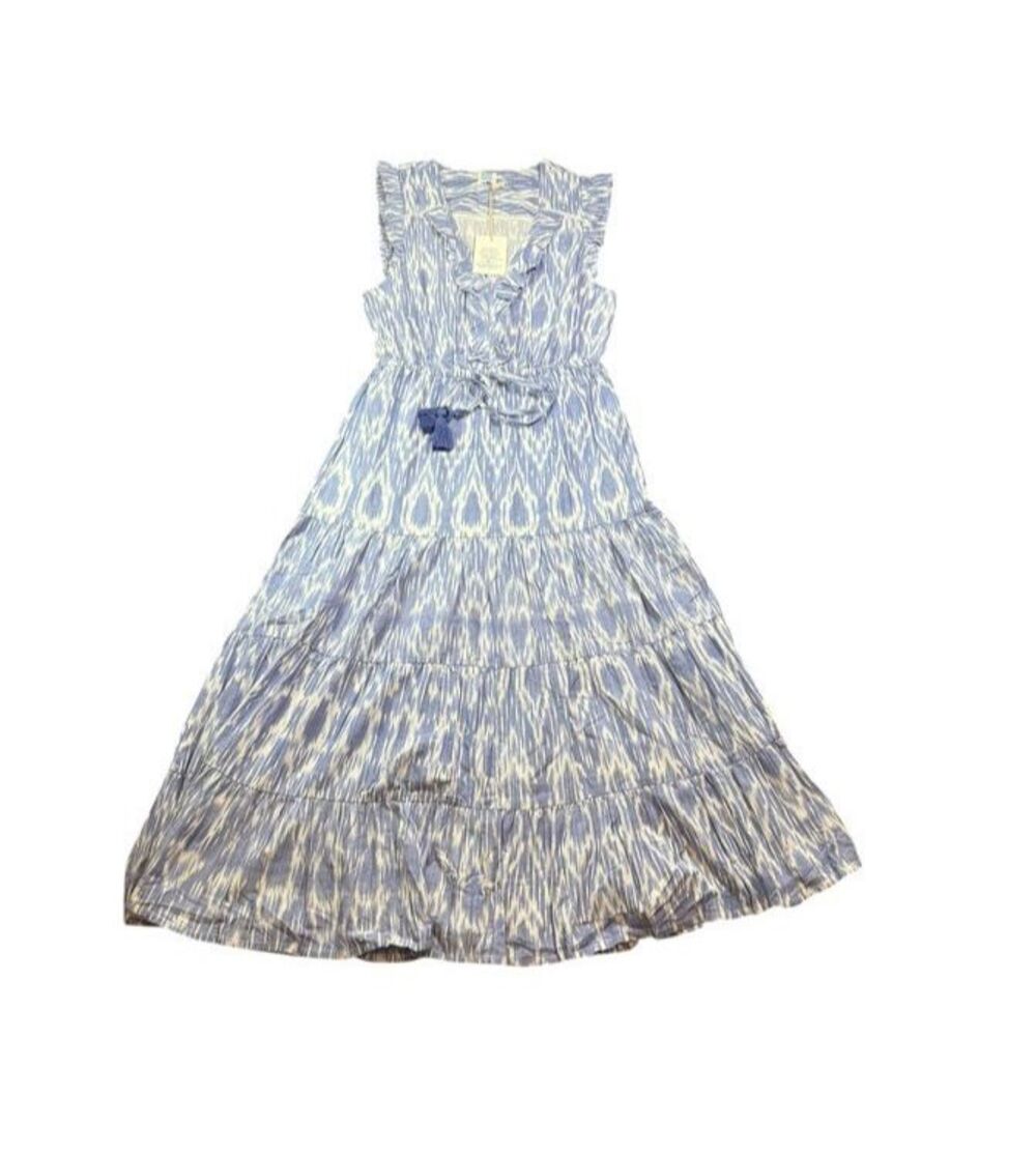 Mer St. Barth Giselle Midi Maxi Dress Size Large - Coastal-Boho- Resortwear NWT